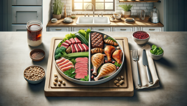 A plate of food on top of a wooden board.