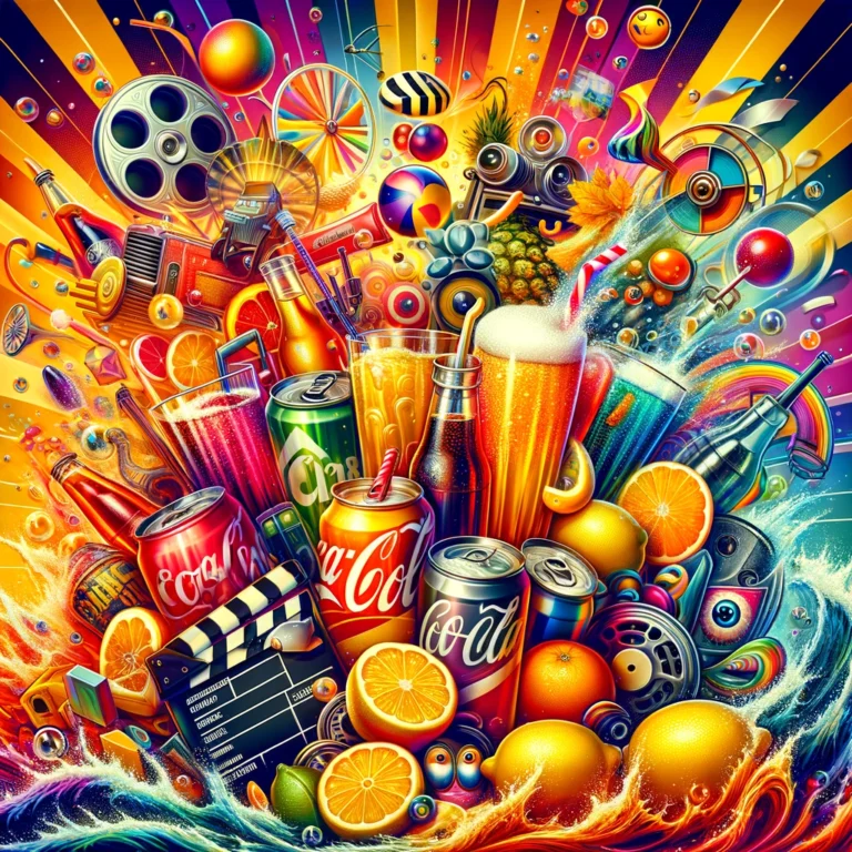 A painting of many different types of drinks and food.