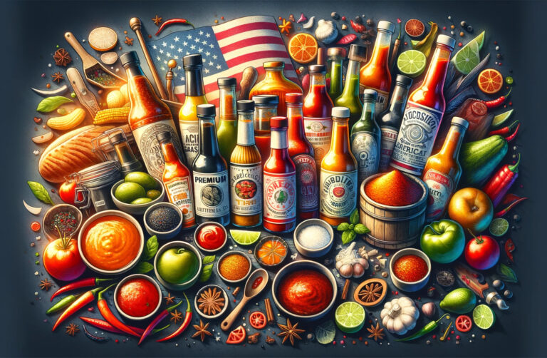 A painting of various foods and drinks on the table
