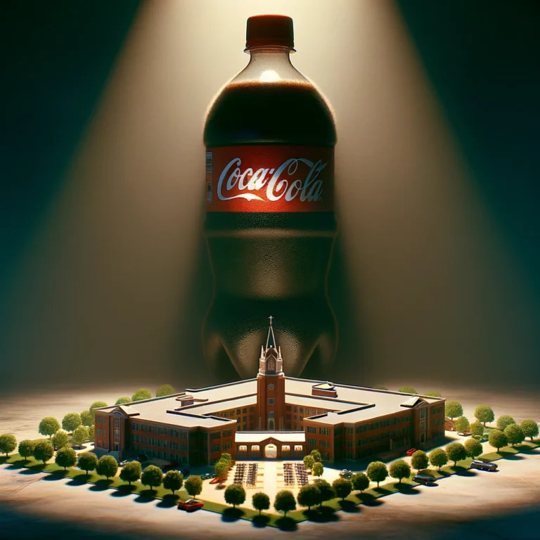 A bottle of coke is shown in the middle of a circular display.