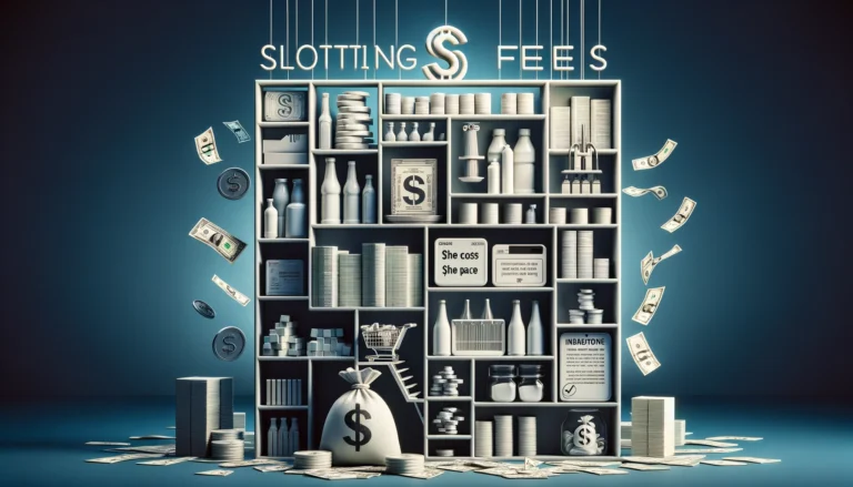A display case with lots of money and stacks of bottles.